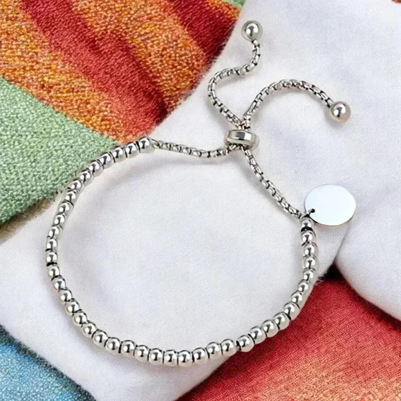 🆕️18K Gold Plated Adjustable Beaded Bracelet 🌟 Stainless Steel Charm Jewelry - Picture 1 of 10